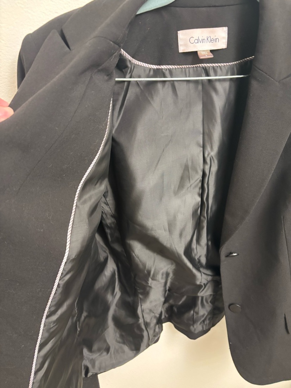 Calvin Klein Black Two-Button Tailored Blazer Career Jacket Women’s 8 - Picture 7 of 13